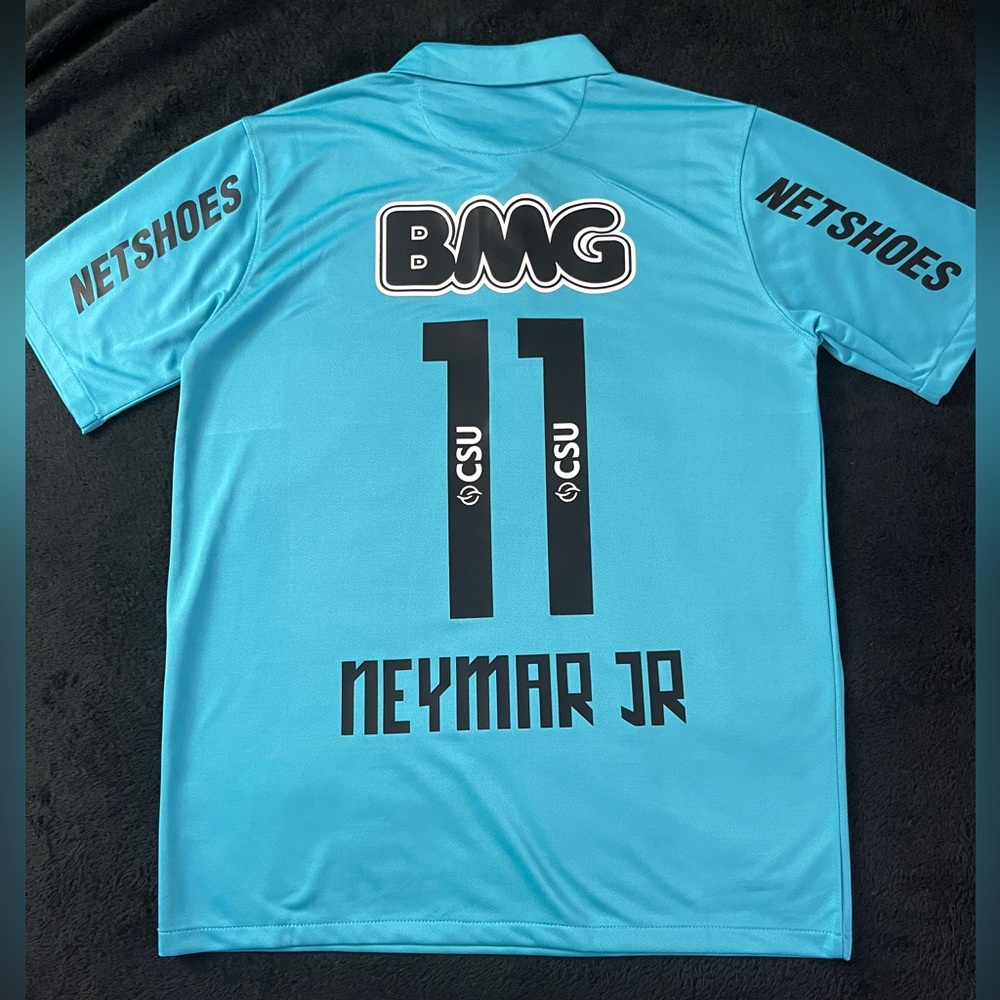 Neymar Jr #11 Santos Blue S-L Third Soccer Jersey Retro 2011/2012